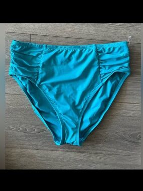 NWOT La Blanca Teal Swim Bikini Bottom Size 10